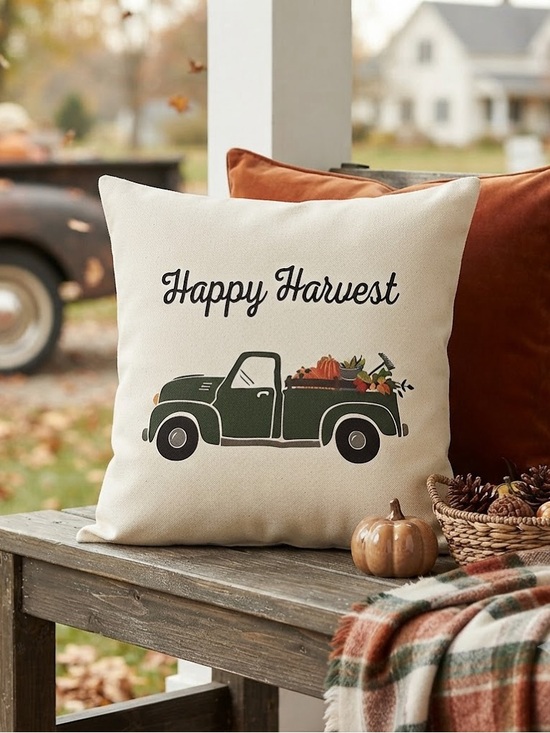 thirty-one Other - Thirty-One Harvest Pillow Cover with Green Truck